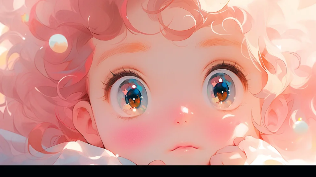 大きな瞳の赤ちゃんの画像