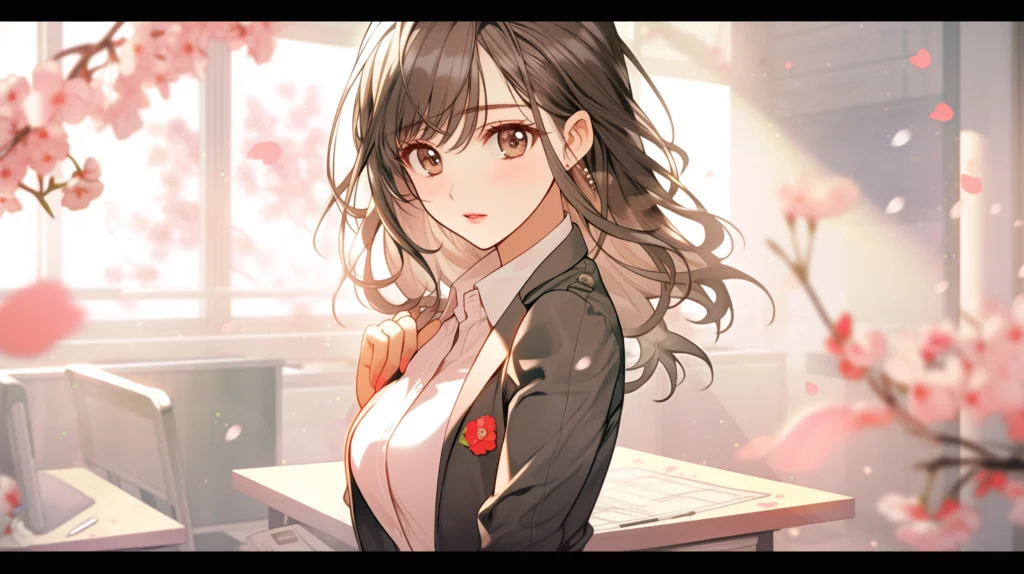 オフィスで働く女性の画像