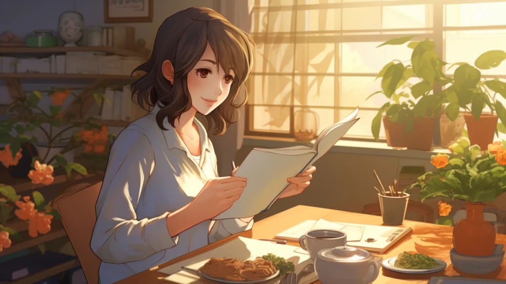 妊活中の食事について学ぶ女性の画像
