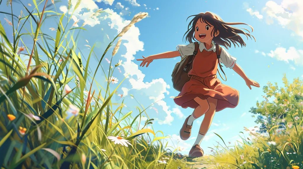 元気に笑う少女のキャラクター画像