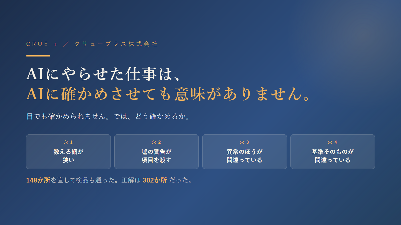 AIの作業を確かめるときに残る4つの穴を並べた図